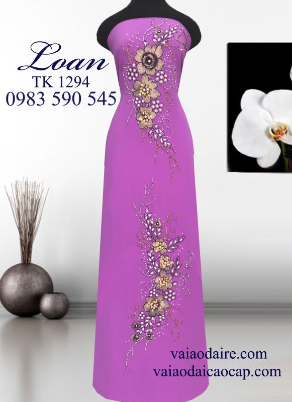 Vải áo dài hoa kết