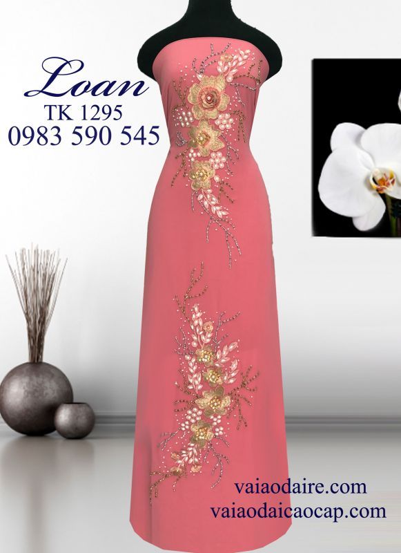 Vải áo dài hoa kết