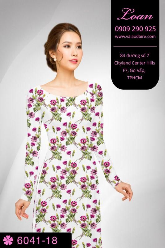 Vải áo dài hoa nhí