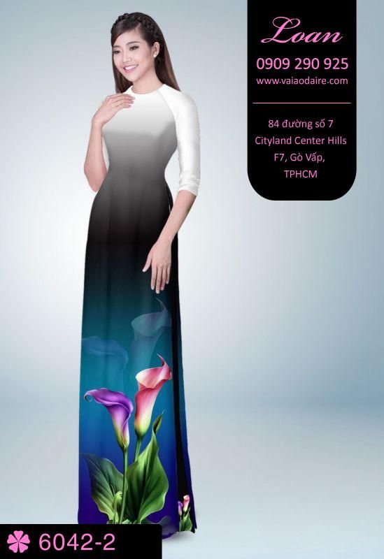 Vải áo dài hoa Tulip