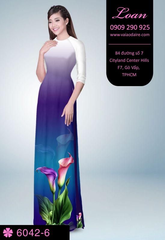 Vải áo dài hoa Tulip
