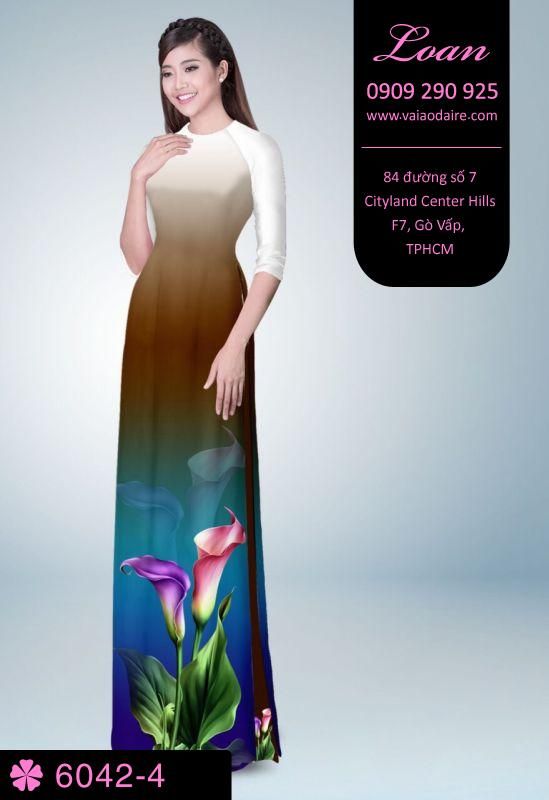 Vải áo dài hoa Tulip