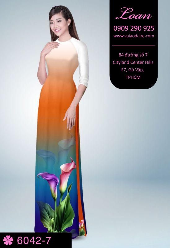 Vải áo dài hoa Tulip