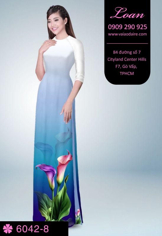 Vải áo dài hoa Tulip