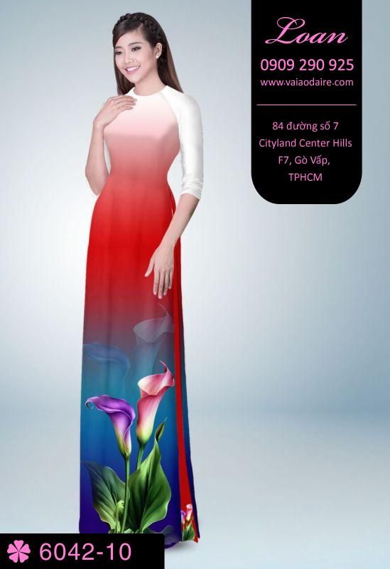 Vải áo dài hoa Tulip