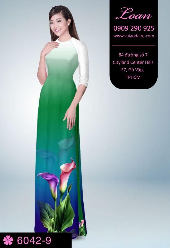 Vải áo dài hoa Tulip