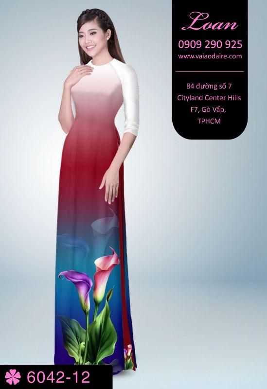 Vải áo dài hoa Tulip