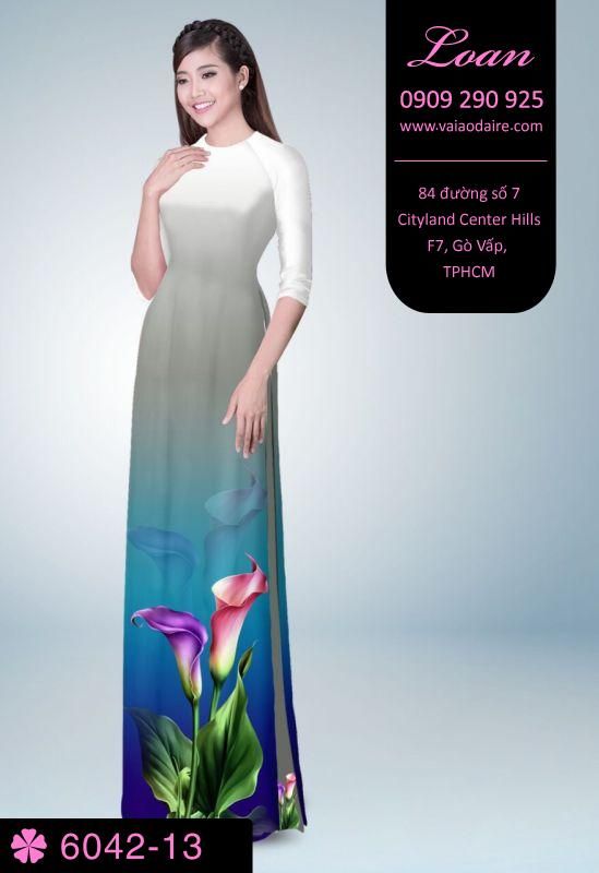Vải áo dài hoa Tulip