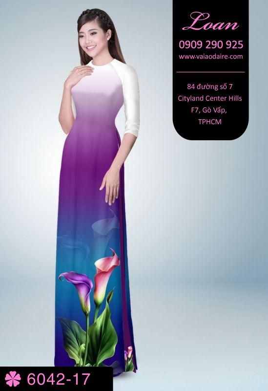 Vải áo dài hoa Tulip