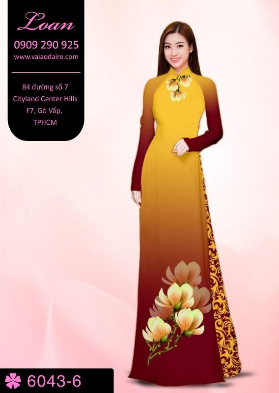 Vải áo dài hoa 3D