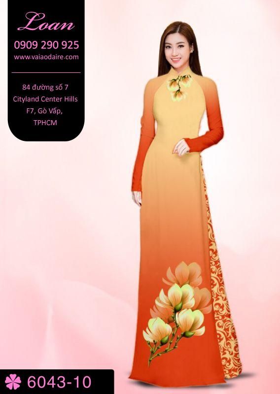Vải áo dài hoa 3D