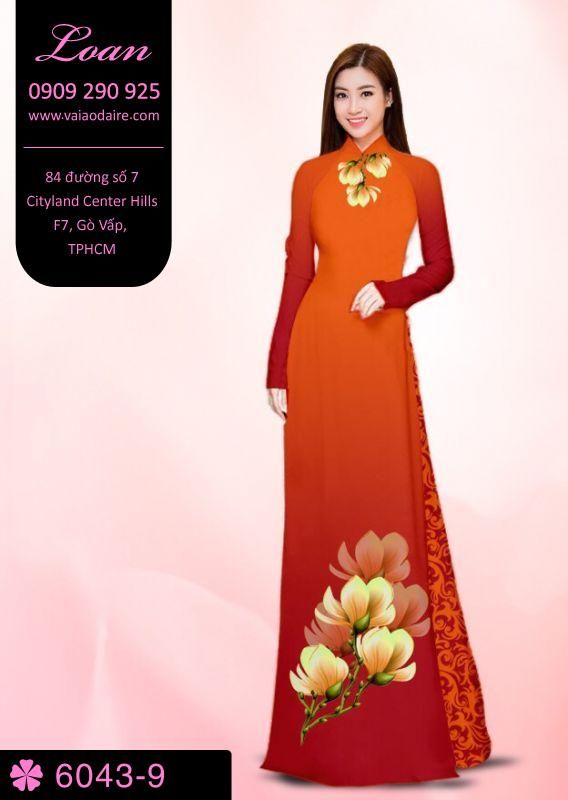 Vải áo dài hoa 3D