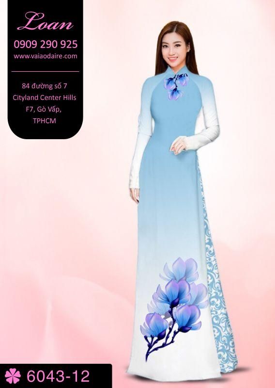 Vải áo dài hoa 3D