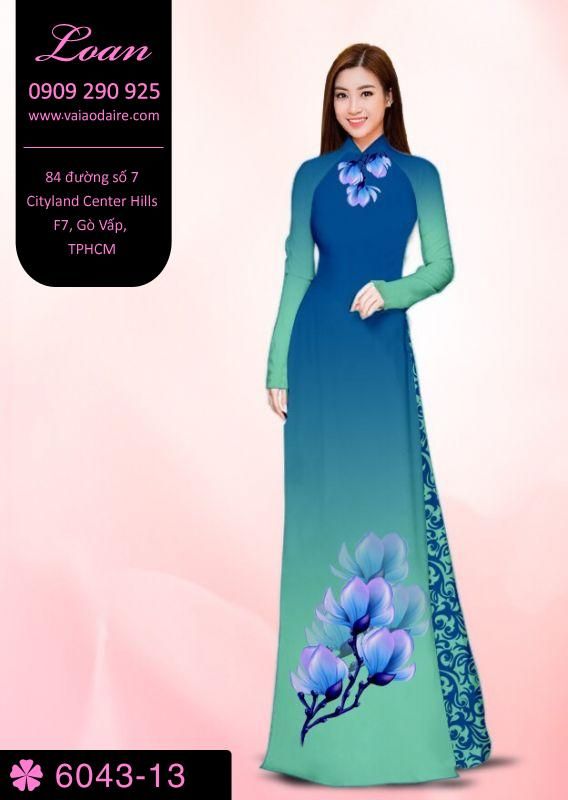 Vải áo dài hoa 3D