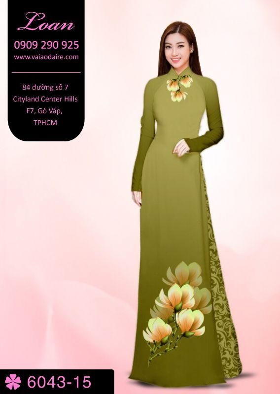 Vải áo dài hoa 3D