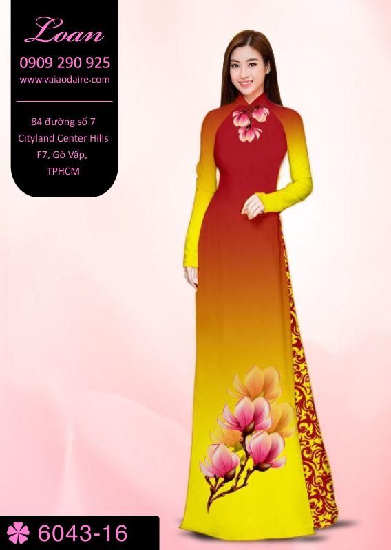 Vải áo dài hoa 3D