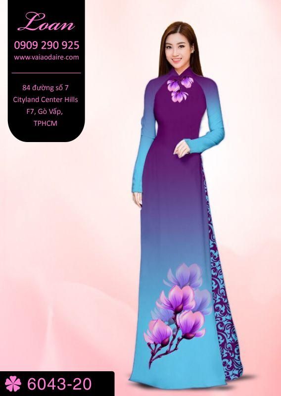 Vải áo dài hoa 3D