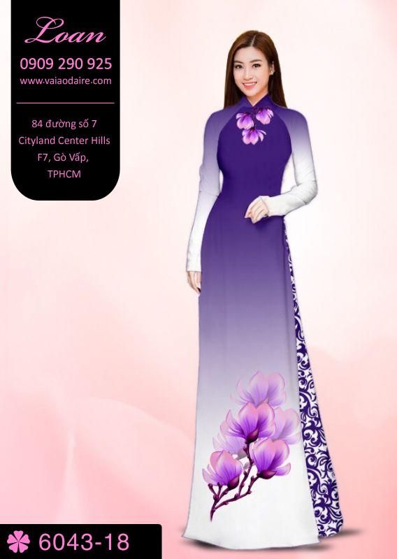 Vải áo dài hoa 3D