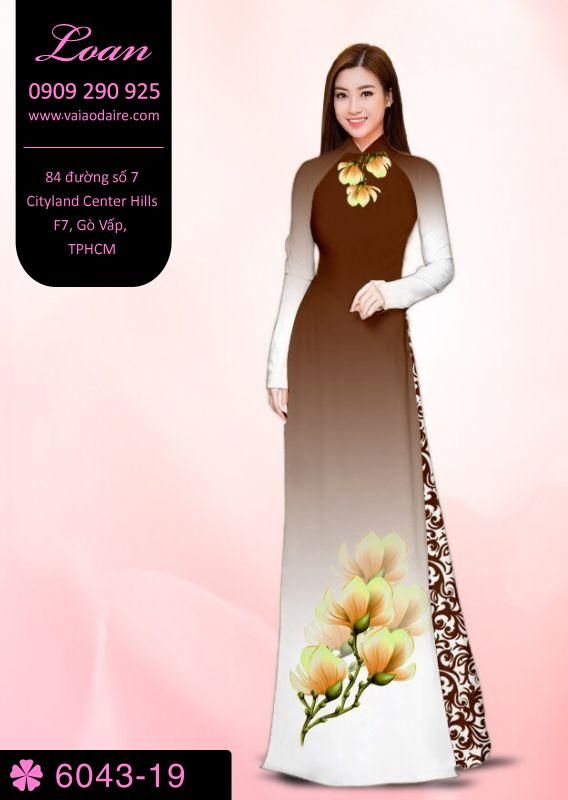 Vải áo dài hoa 3D