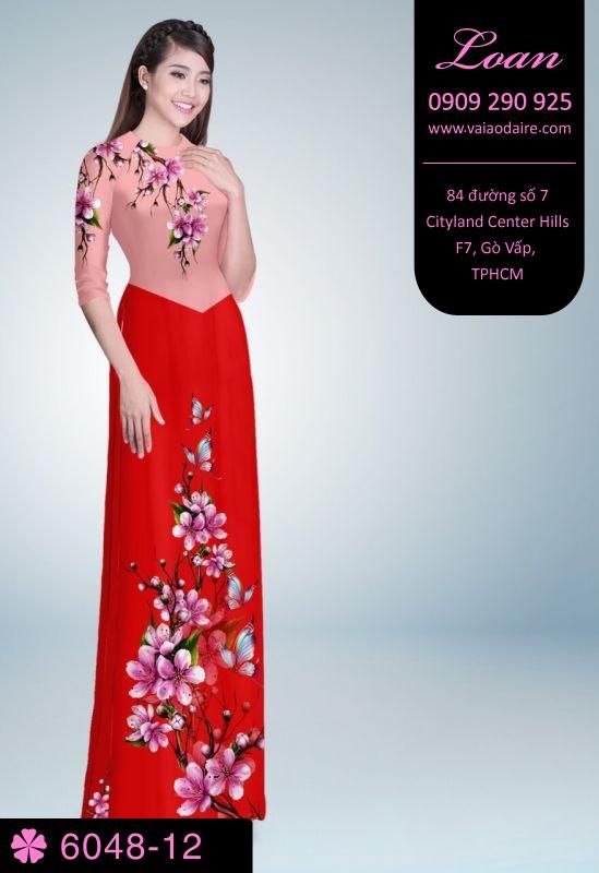 Vải áo dài cành hoa