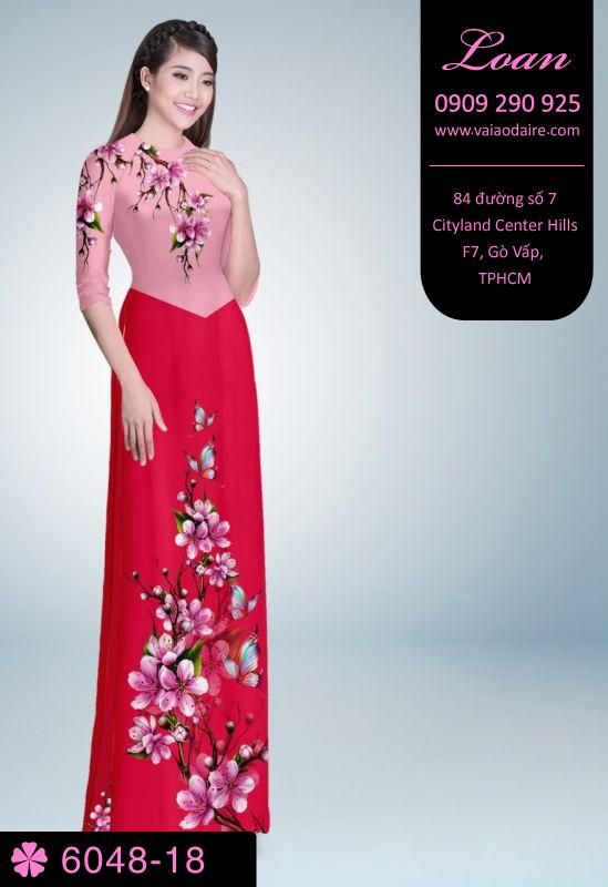 Vải áo dài cành hoa