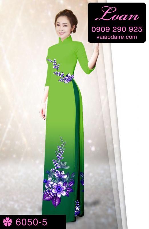Vải áo dài hoa 3D