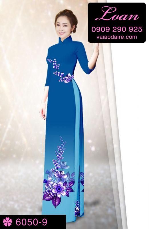Vải áo dài hoa 3D