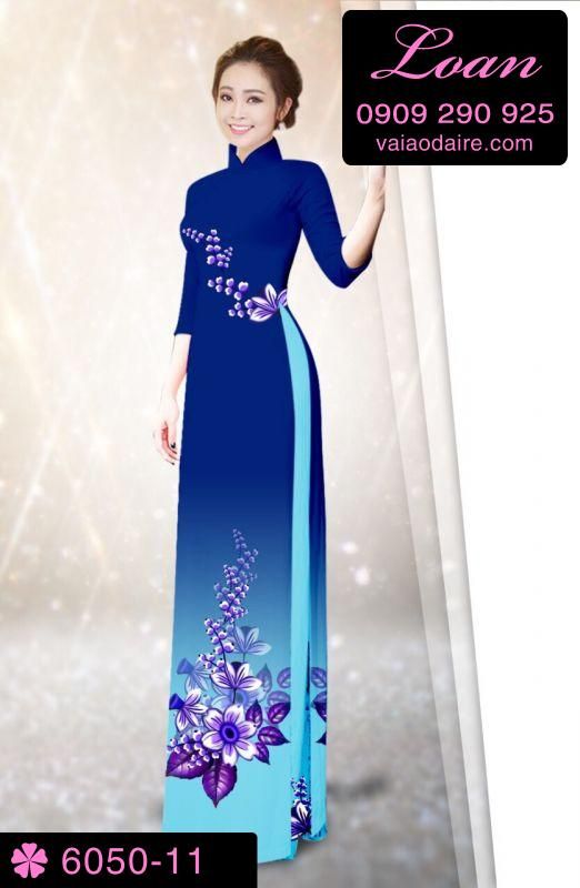 Vải áo dài hoa 3D