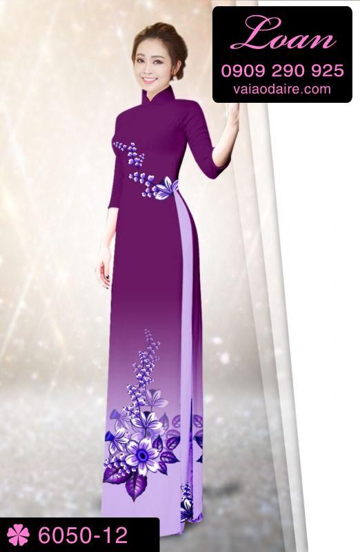 Vải áo dài hoa 3D
