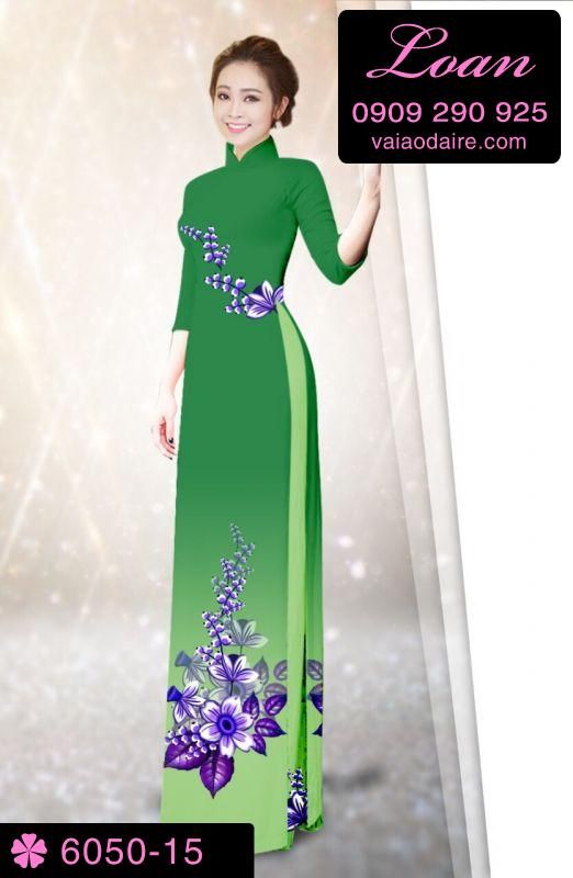 Vải áo dài hoa 3D