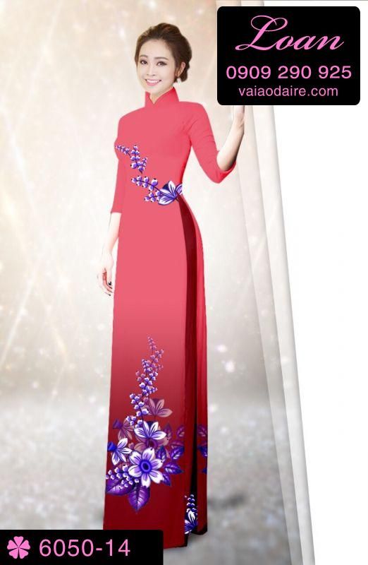 Vải áo dài hoa 3D
