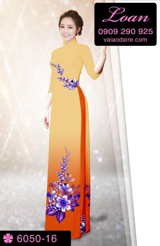 Vải áo dài hoa 3D