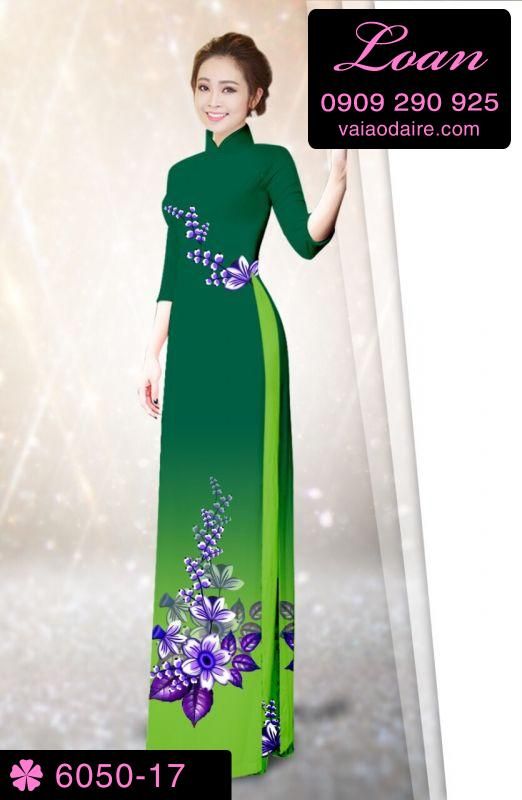Vải áo dài hoa 3D