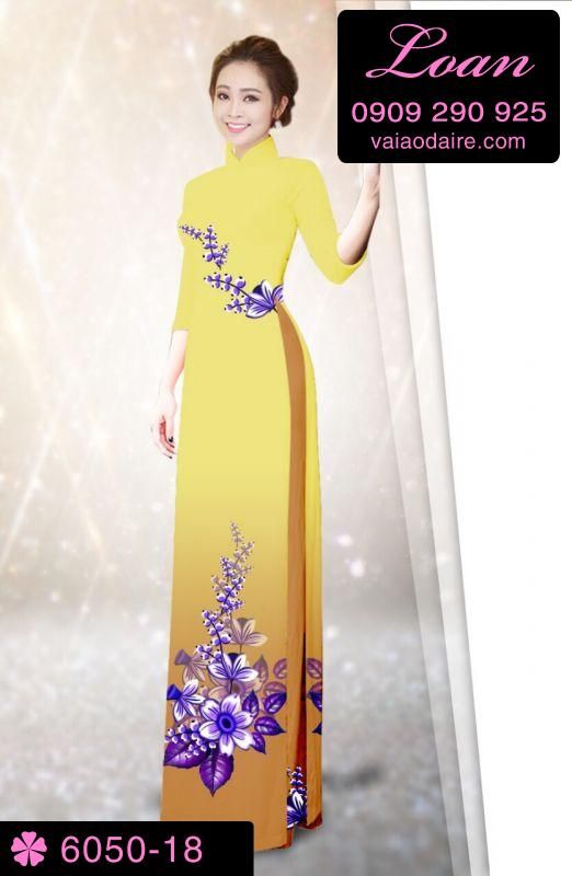 Vải áo dài hoa 3D