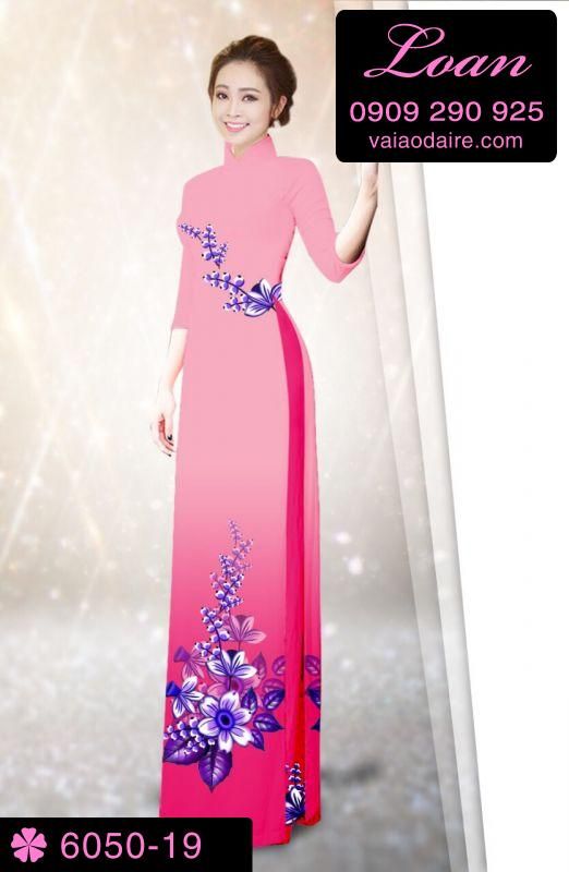 Vải áo dài hoa 3D