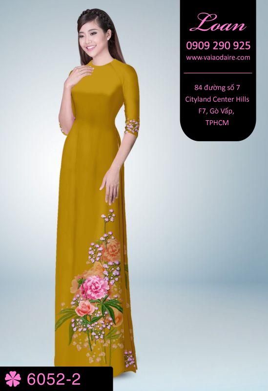 Vải áo dài hoa 3D