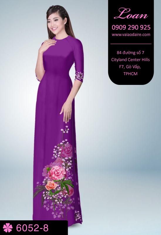 Vải áo dài hoa 3D
