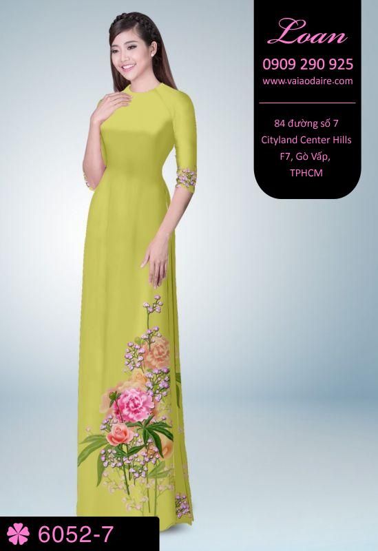 Vải áo dài hoa 3D
