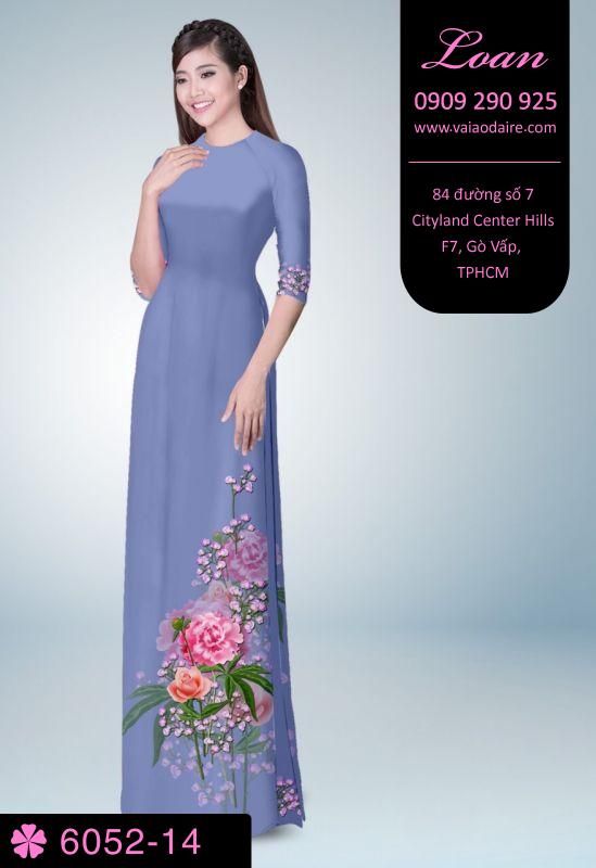 Vải áo dài hoa 3D