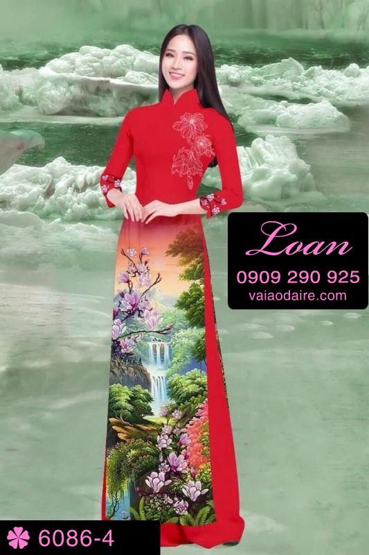 Vải áo dài phong cảnh