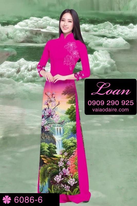 Vải áo dài phong cảnh