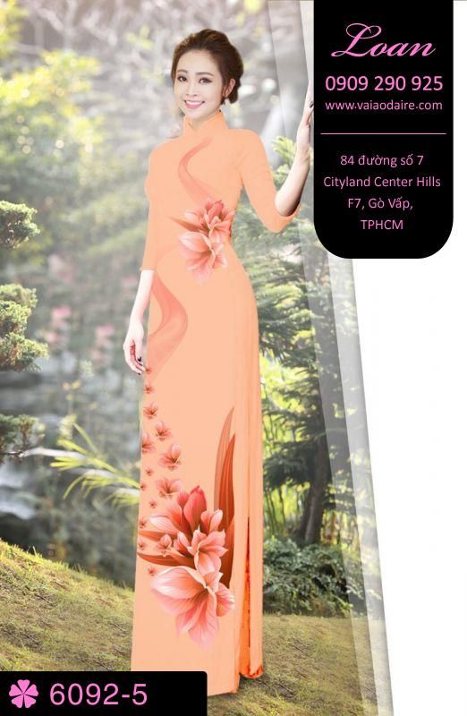 Vải áo dài hoa 3D