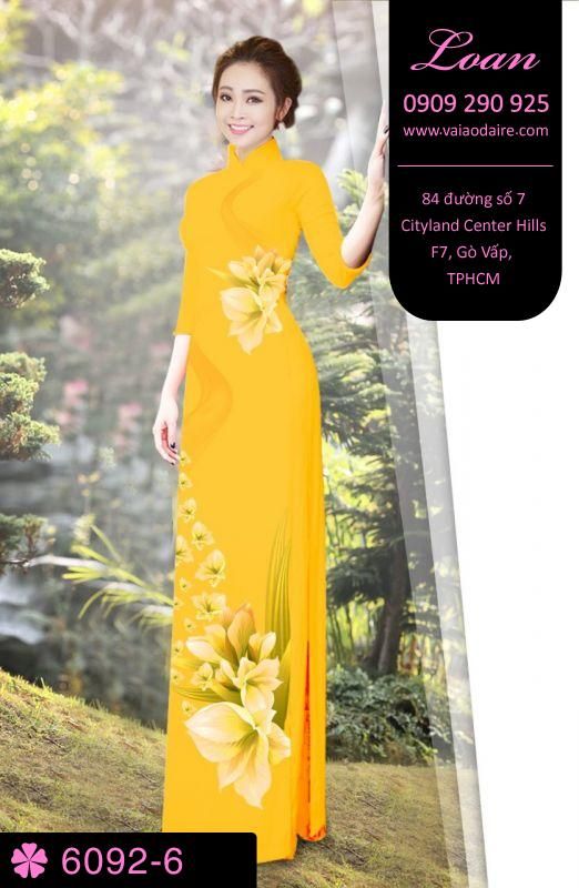 Vải áo dài hoa 3D