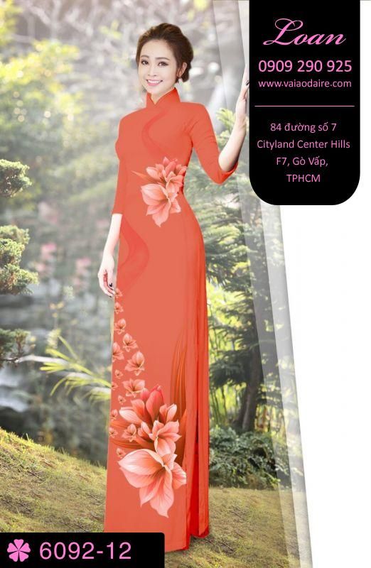Vải áo dài hoa 3D