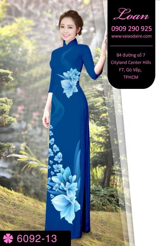 Vải áo dài hoa 3D