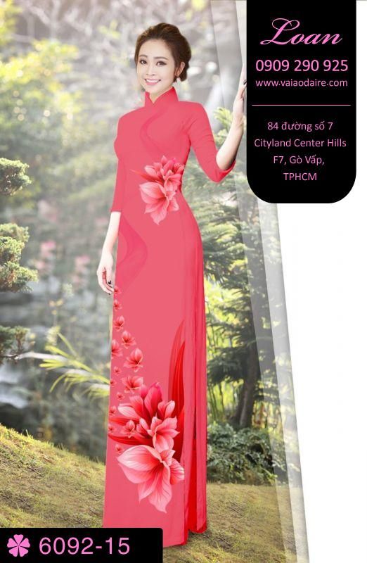 Vải áo dài hoa 3D
