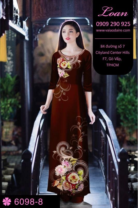 Vải áo dài hoa 3D