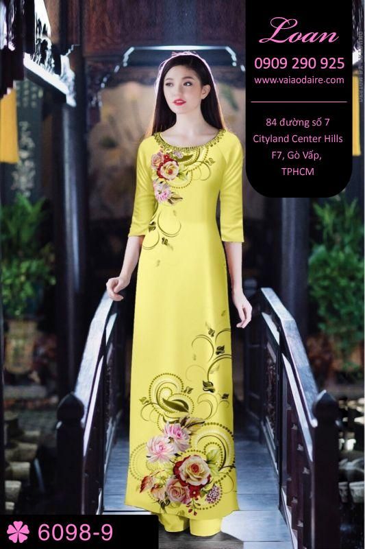 Vải áo dài hoa 3D