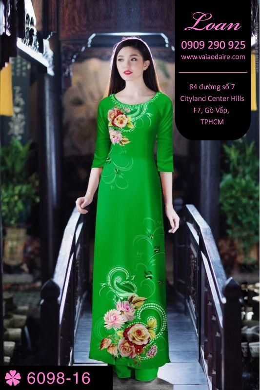 Vải áo dài hoa 3D