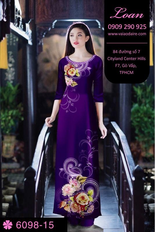 Vải áo dài hoa 3D